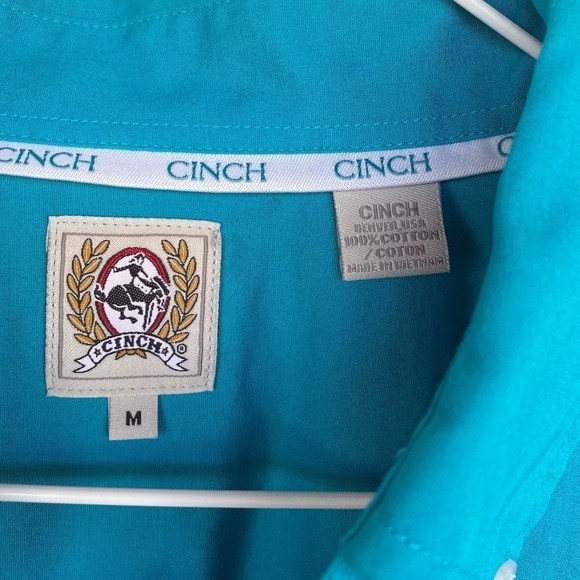 CINCH Western teal button down Mens size M - Picture 3 of 6